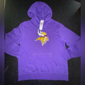 NEW NFL APPAREL PURPLE MINNESOTA VIKINGS HOODED SWEATSHIRT POUCH POCKET SZ LARGE